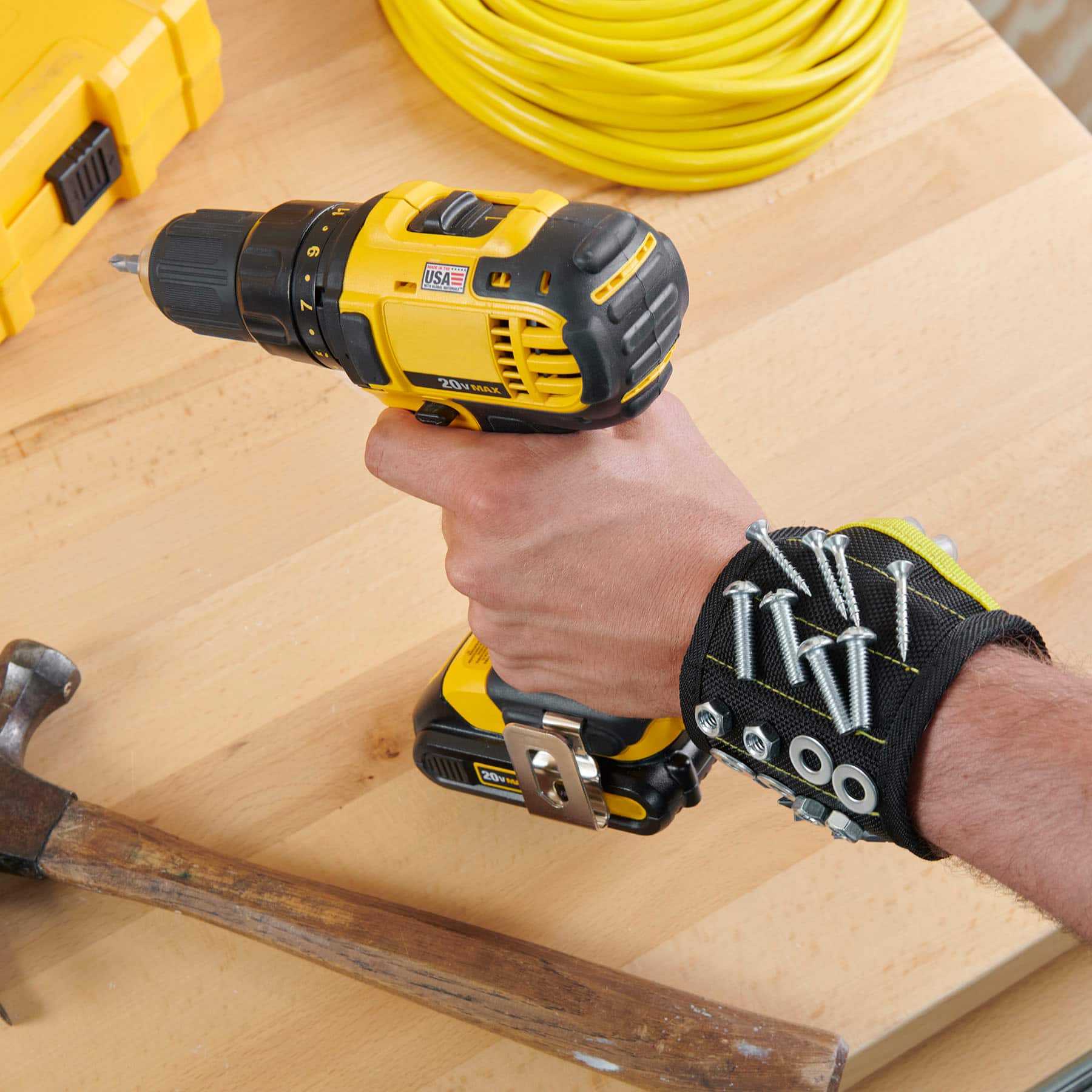 Alt View 16. Wrap-It Storage - MagSnap by Wrap-It Storage - Magnetic Wristband - Holds Nuts, Bolts, Screws, Bits and More - Black.