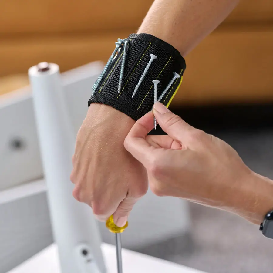 Alt View 17. Wrap-It Storage - MagSnap by Wrap-It Storage - Magnetic Wristband - Holds Nuts, Bolts, Screws, Bits and More - Black.