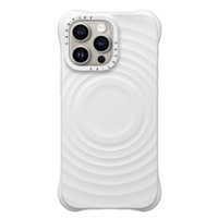 CASETiFY - Essentials Ripple Case with MagSafe for Apple iPhone 15 Pro Max - White - Front_Zoom
