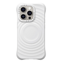 CASETiFY - Essentials Ripple Case with MagSafe for Apple iPhone 15 Pro - White - Front_Zoom