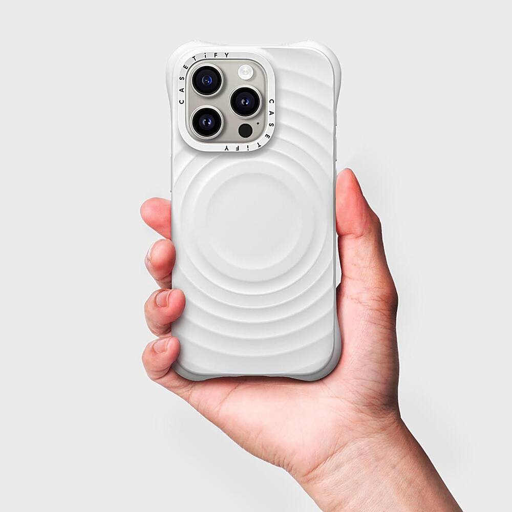 Alt View 2. CASETiFY - Essentials Ripple Case with MagSafe for Apple iPhone 15 Pro - White.
