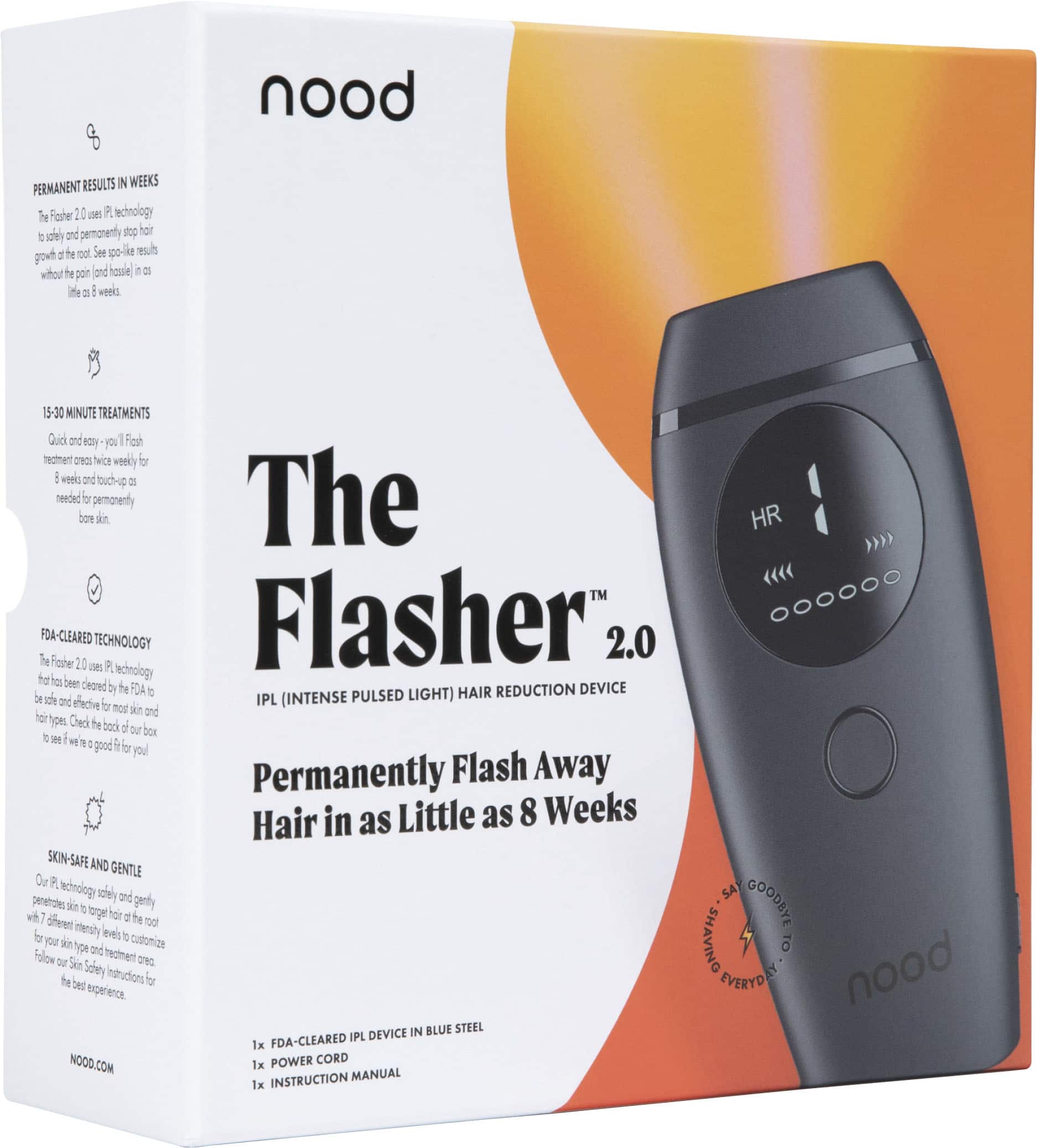 Alt View 12. Nood - The Flasher 2.0 IPL Hair Reduction Device Steel - Blue.