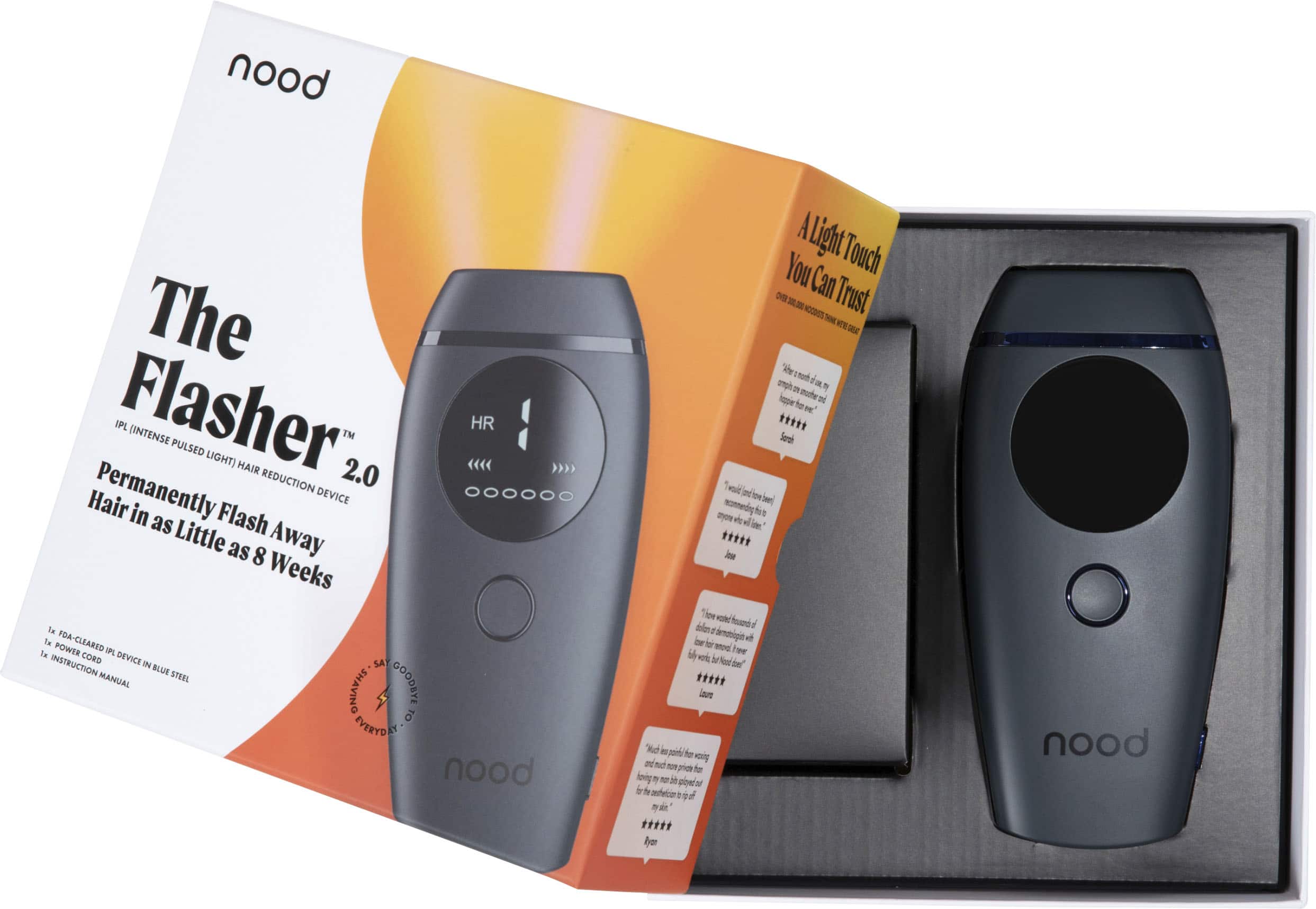 Alt View 13. Nood - The Flasher 2.0 IPL Hair Reduction Device Steel - Blue.