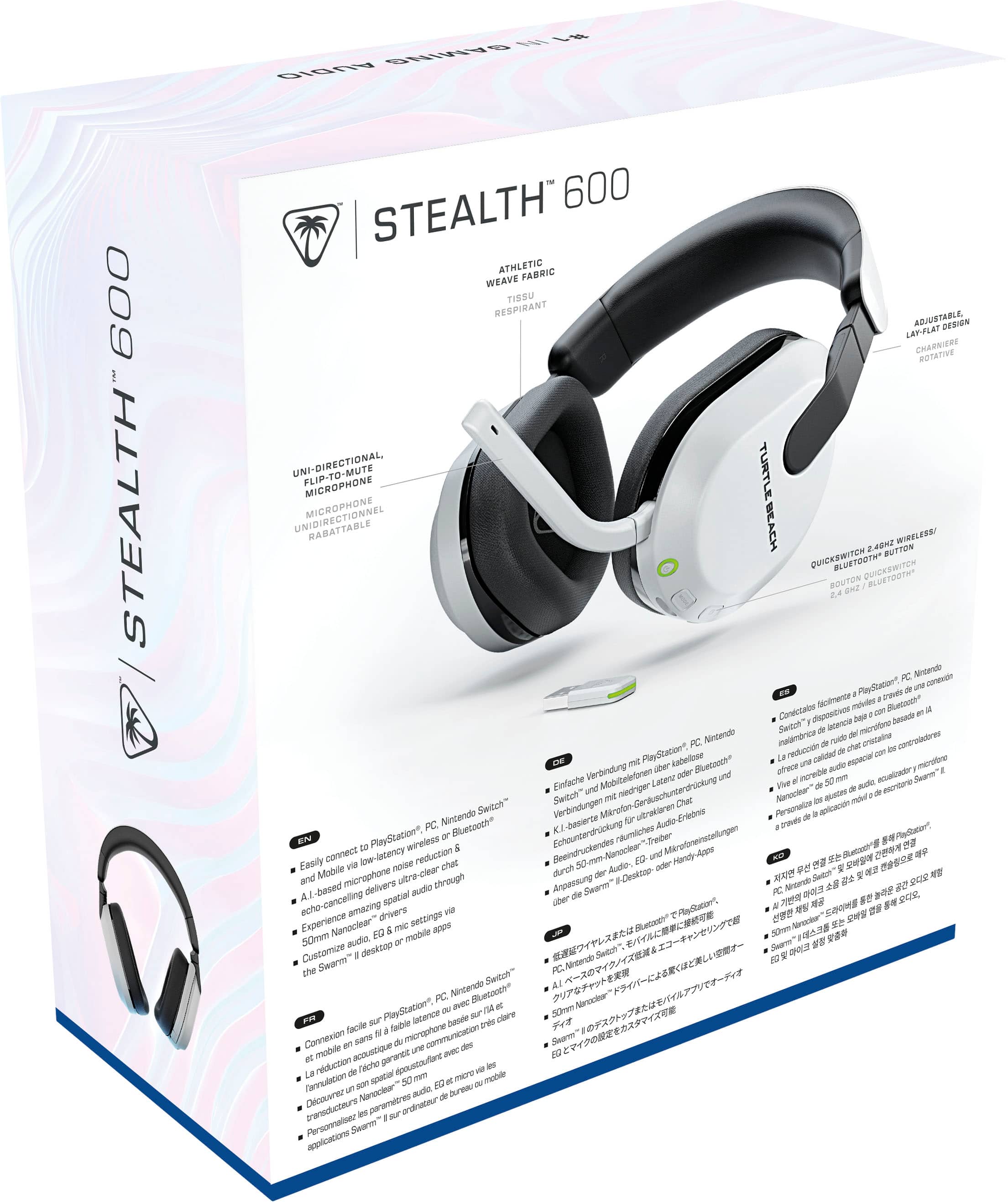 Alt View 22. Turtle Beach - Turtle Beach Stealth 600 Wireless Gaming Headset for PlayStation, PS5, PS4, Nintendo Switch, PC with 80-Hr Battery - White.