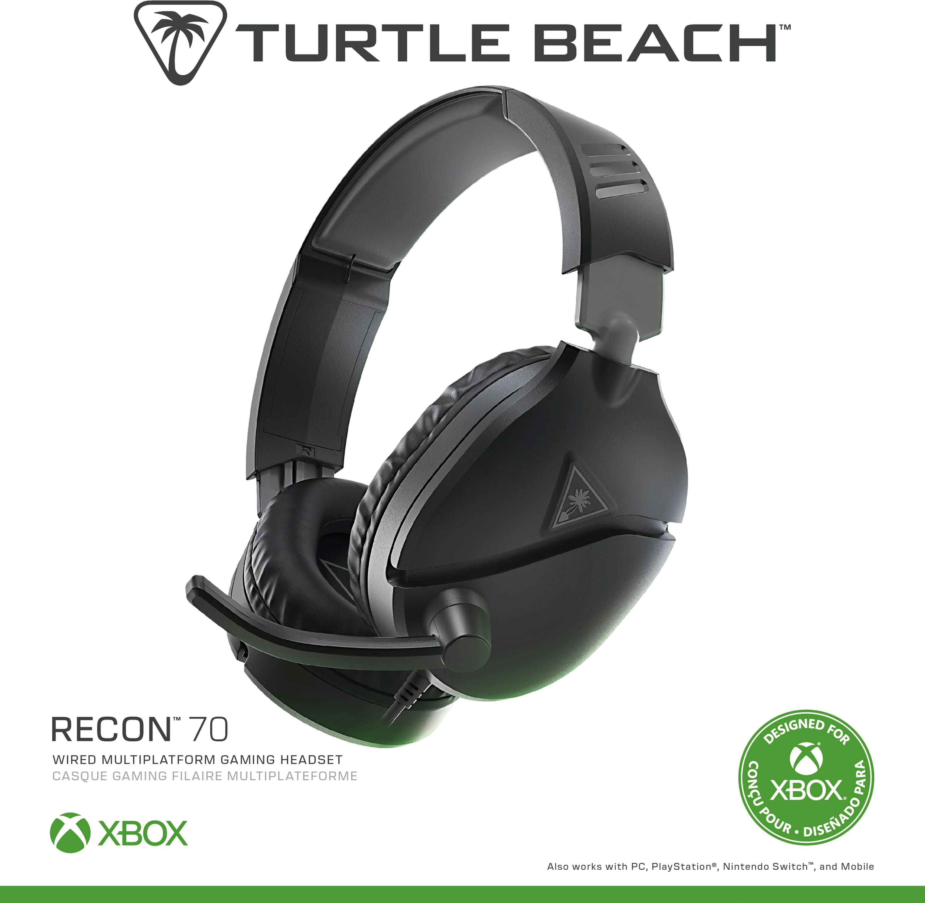 Alt View 14. Turtle Beach - Recon 70 Wired Gaming Headset for Xbox Series X|S, PS5, PS4, Nintendo Switch, PC & Mobile w 3.5mm Wired Connection - Black.