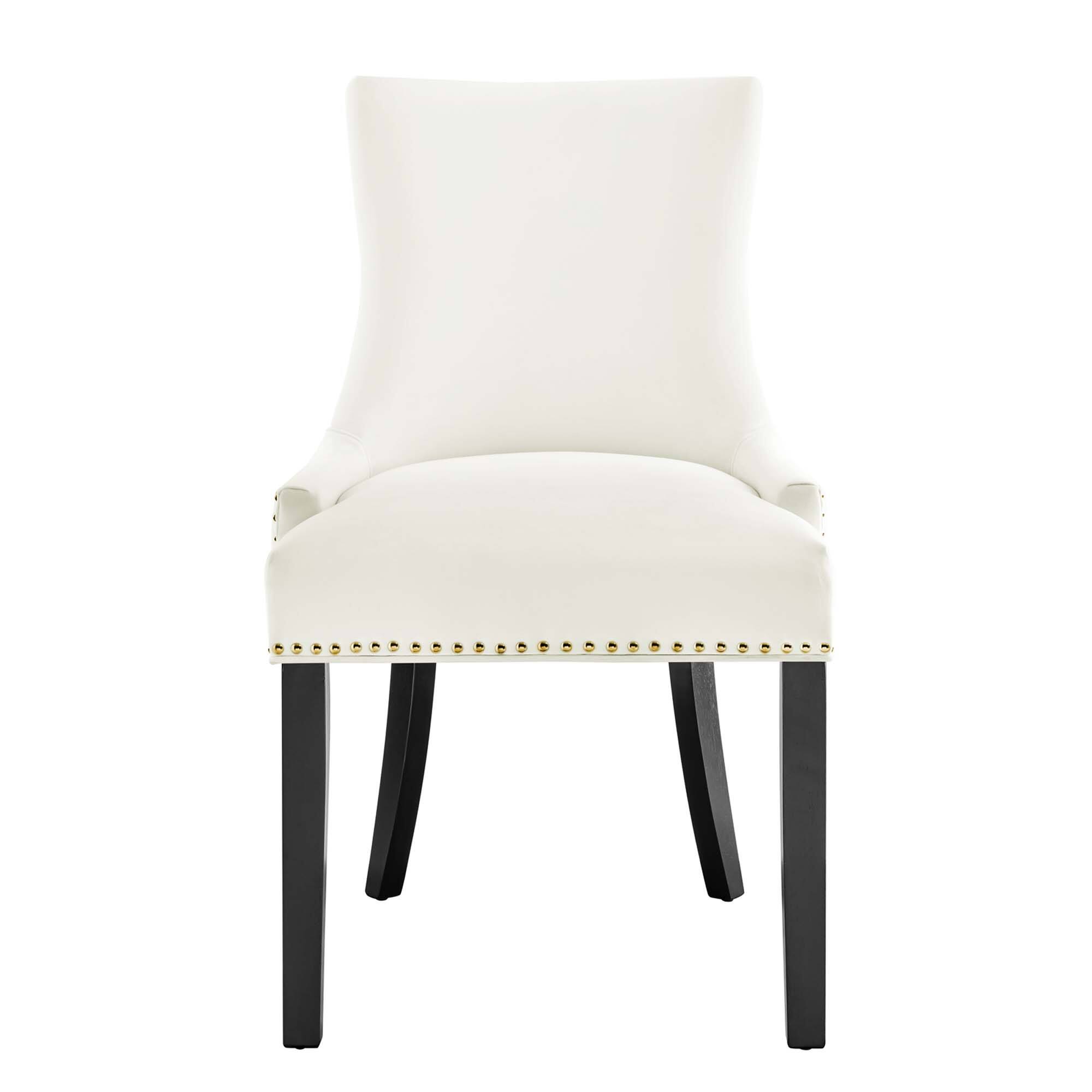 Alt View 4. Modway - Marquis Performance Velvet Dining Chairs Set of 2 by Modway - White.