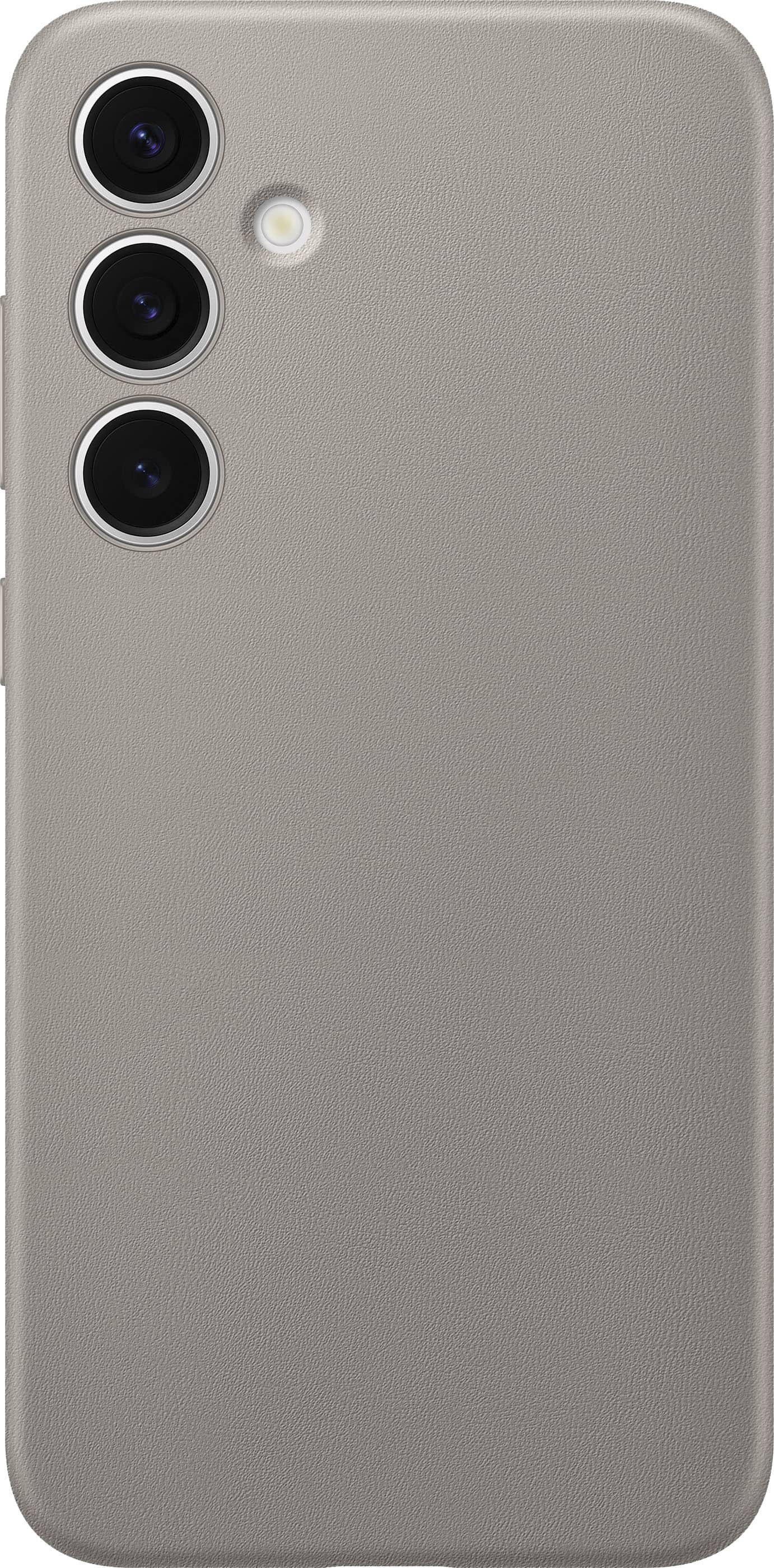 Front. Samsung - Galaxy S24+ Vegan Leather Case - Taupe.