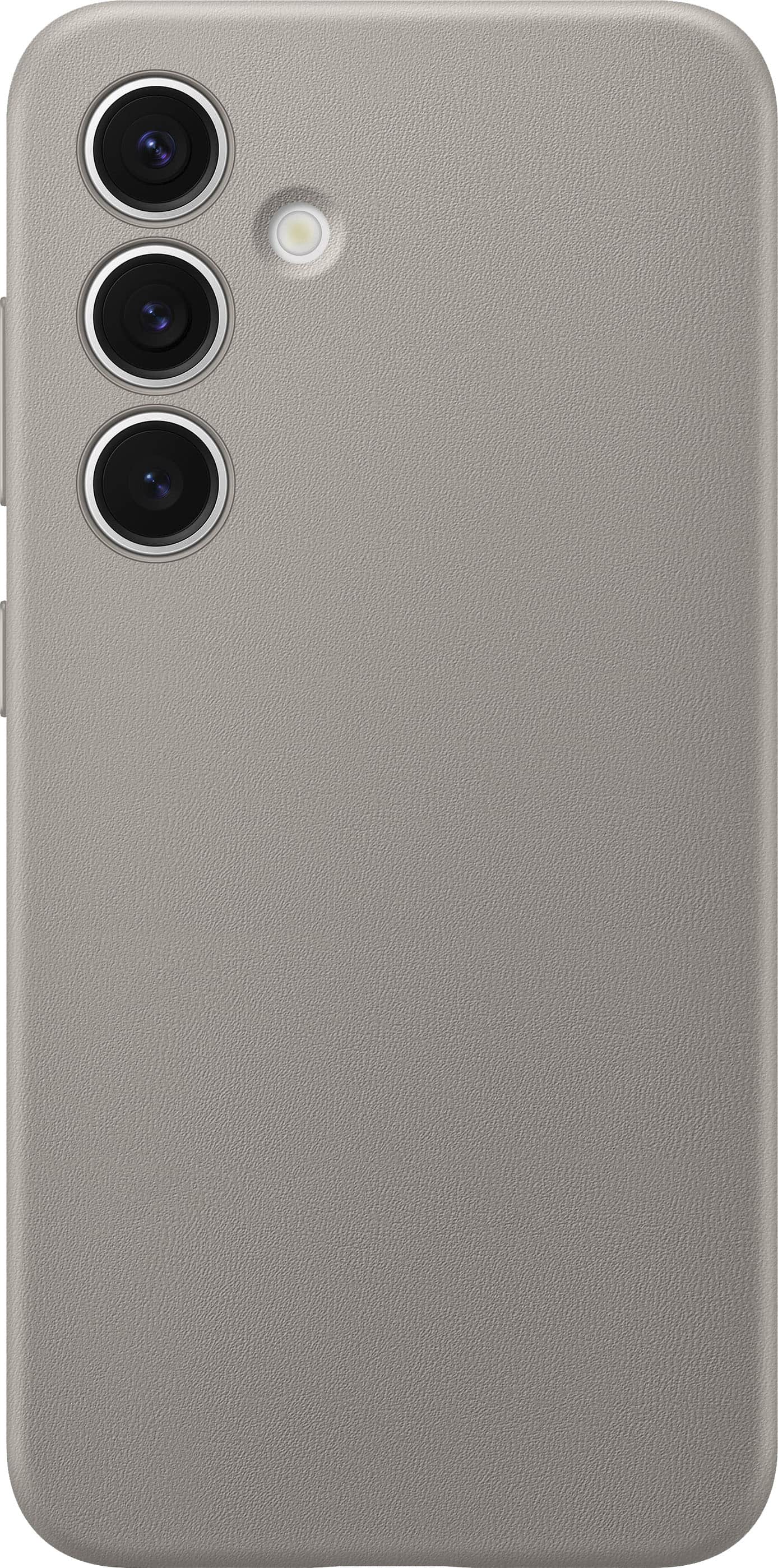 Front. Samsung - Galaxy S24 Vegan Leather Case - Taupe.