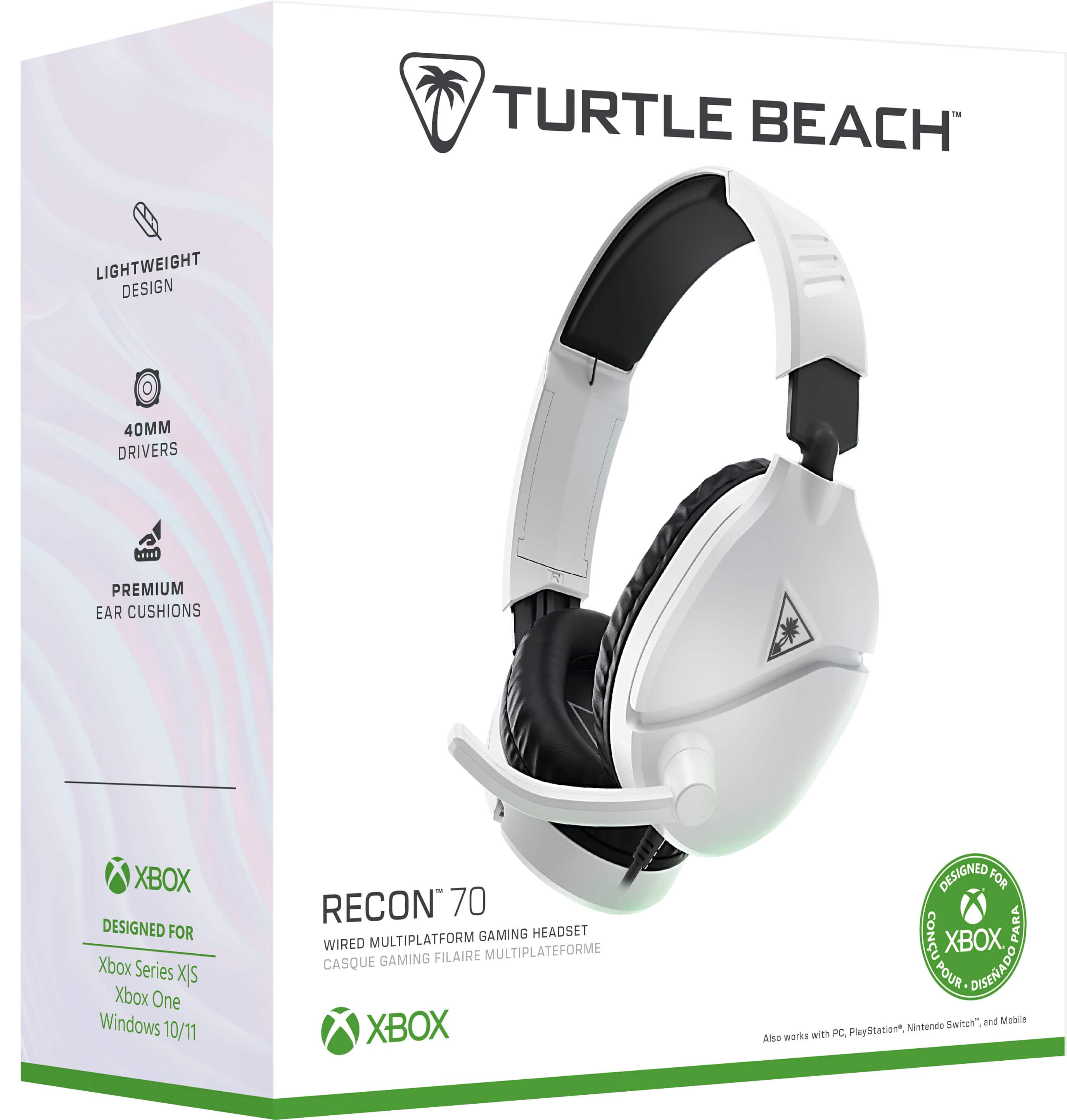 Alt View 15. Turtle Beach - Recon 70 Wired Gaming Headset for Xbox Series X|S, PS5, PS4, Nintendo Switch, PC & Mobile w 3.5mm Wired Connection - White.