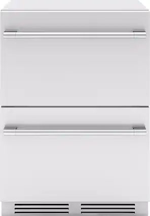 Front. Zephyr - Presrv 5.1 Cu. Ft. Built-In Dual Zone Outdoor Refrigerator Drawers - Stainless Steel.