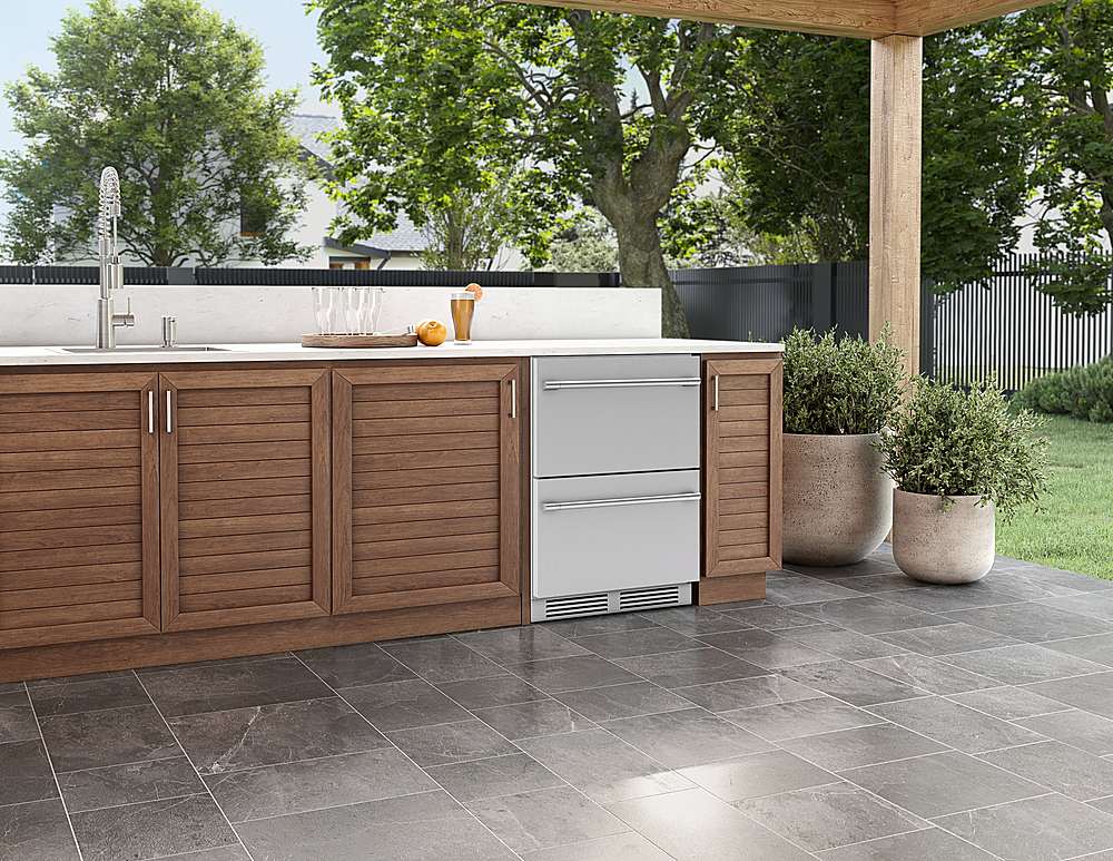 Alt View 12. Zephyr - Presrv 5.1 Cu. Ft. Built-In Dual Zone Outdoor Refrigerator Drawers - Stainless Steel.