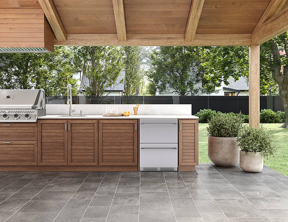 Alt View 13. Zephyr - Presrv 5.1 Cu. Ft. Built-In Dual Zone Outdoor Refrigerator Drawers - Stainless Steel.