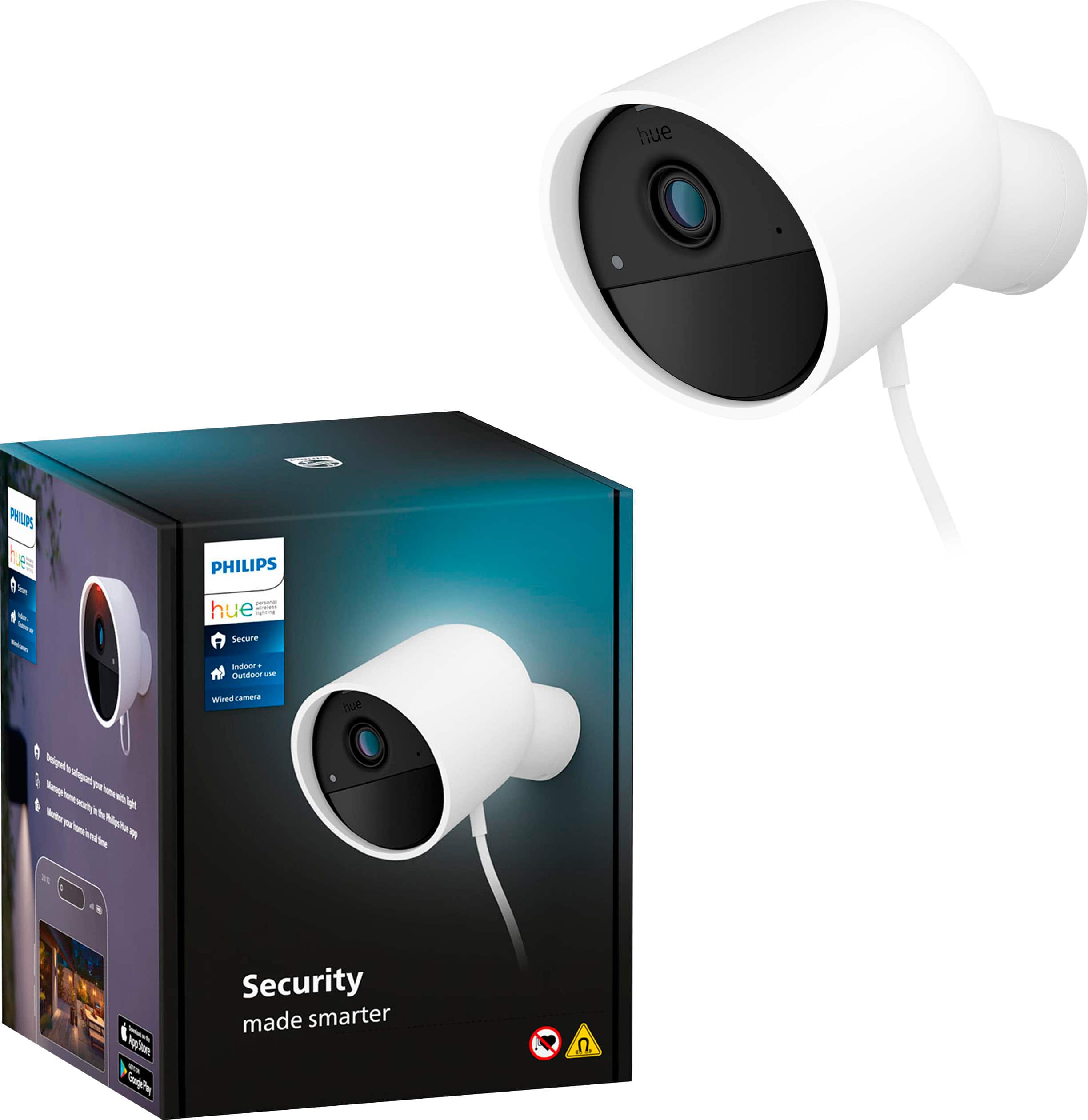 Philips - Hue Wired Security Camera - White - Front_Zoom