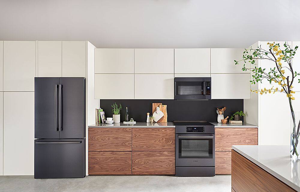 Alt View 13. Bosch - 800 Series 1.8 Cu. Ft. Convection Over-the-Range Microwave with Sensor Cooking - Black Stainless Steel.