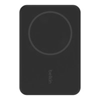 Belkin - BoostChargeMagnetic Wireless Power Bank 5K with Stand - Black - Front_Zoom