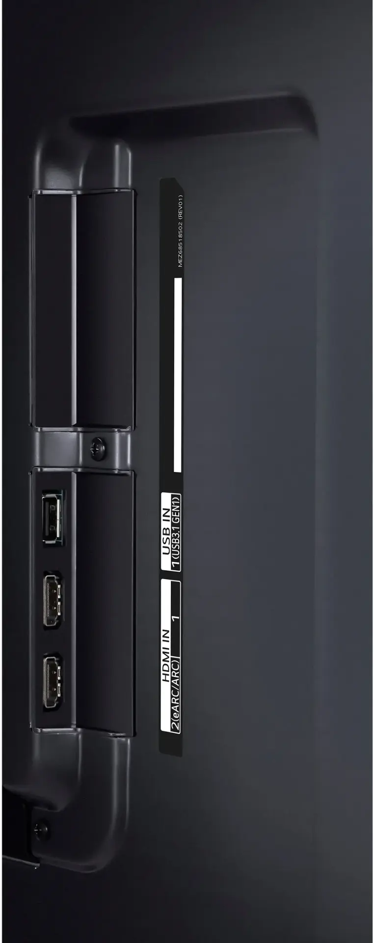 The image features a black door with a USB port and a HDMI port. The USB port is located on the left side of the door, while the HDMI port is on the right side. The door is likely part of a computer setup, as it provides connectivity options for peripherals such as USB devices and HDMI-compatible devices.
