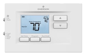 Emerson - 70 Series, 7 Day Programmable, Heat Pump (2H/1C) Thermostat - White - Front_Zoom