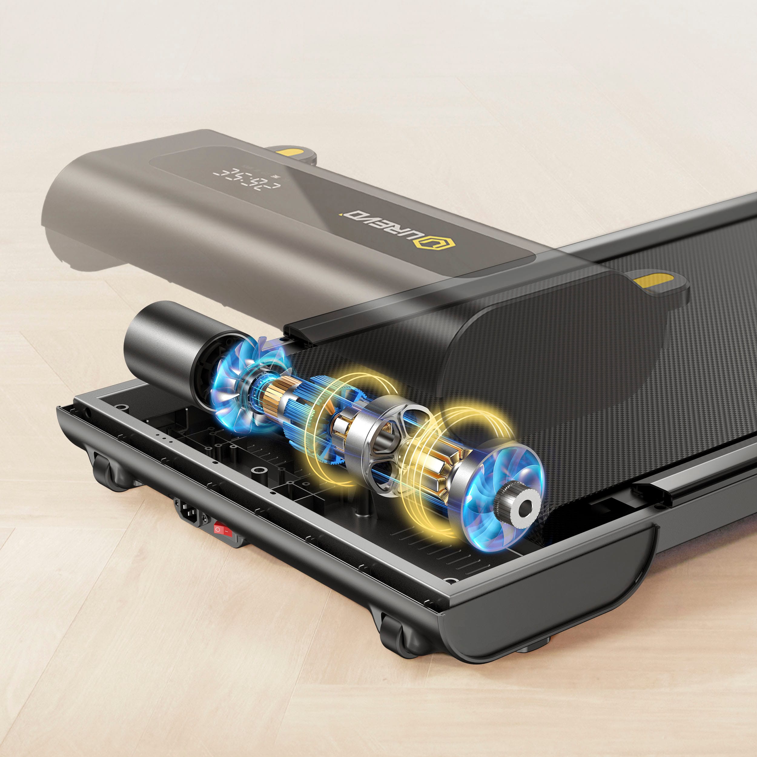 Alt View 16. Urevo - SP1 Lite Under Desk Treadmill & Walking Pad - Black.