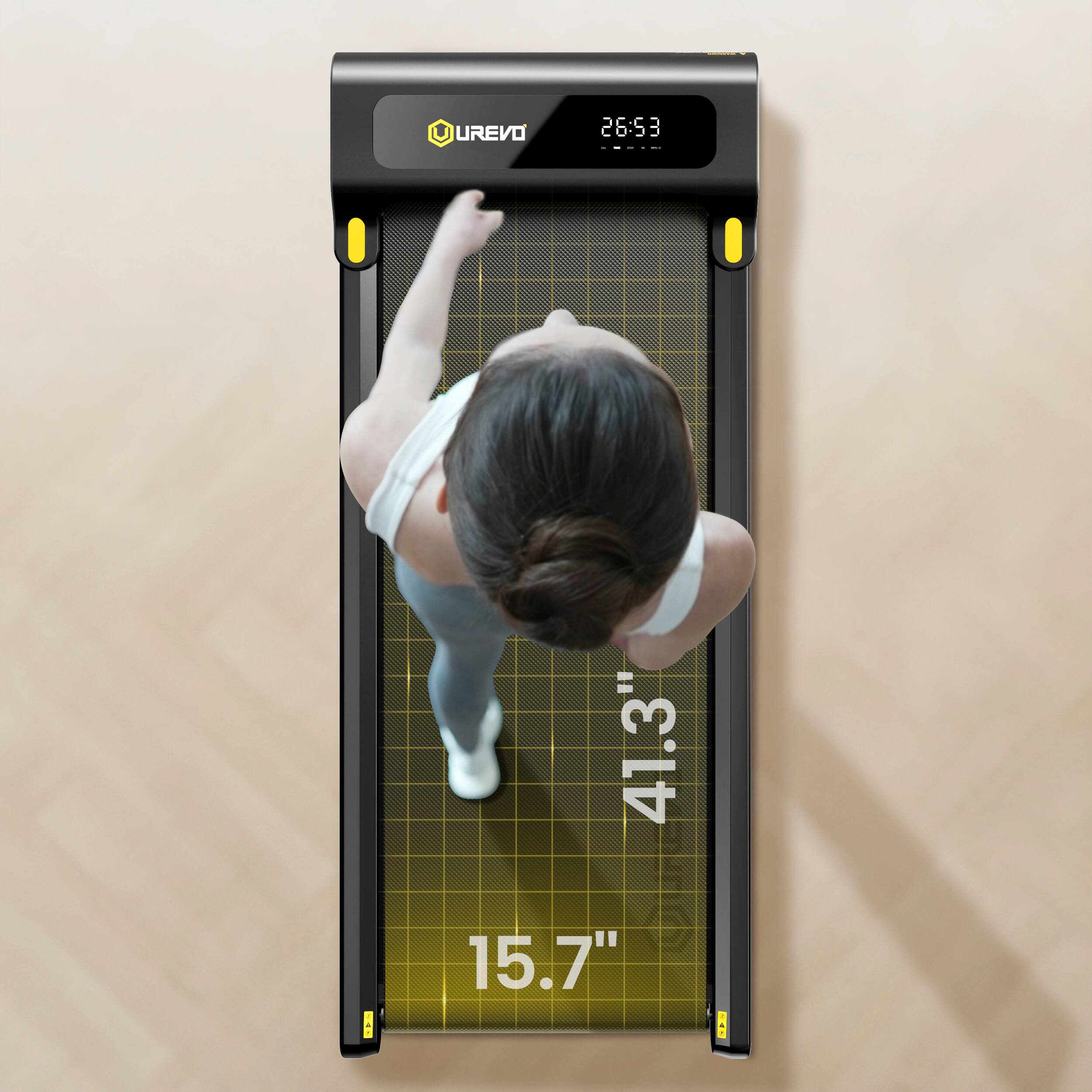 Alt View 17. Urevo - SP1 Lite Under Desk Treadmill & Walking Pad - Black.