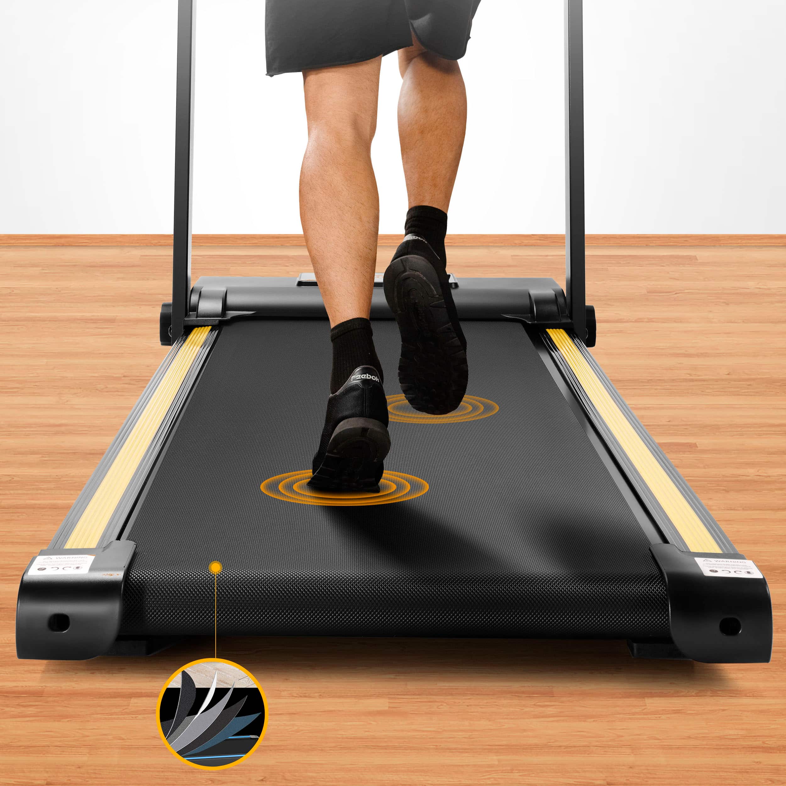 Alt View 14. Urevo - Foldi Mini Folding Treadmill - Black.