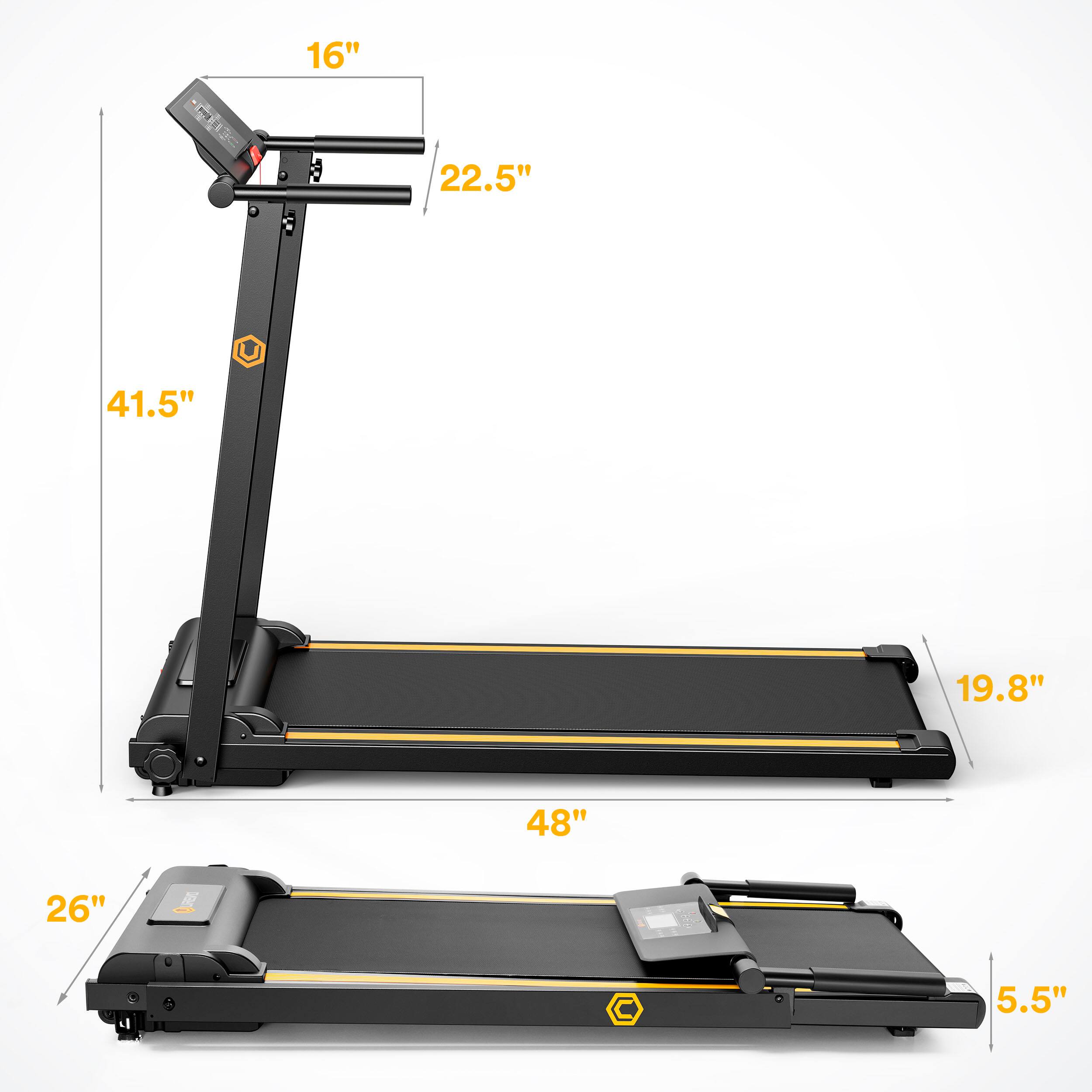 Alt View 17. Urevo - Foldi Mini Folding Treadmill - Black.