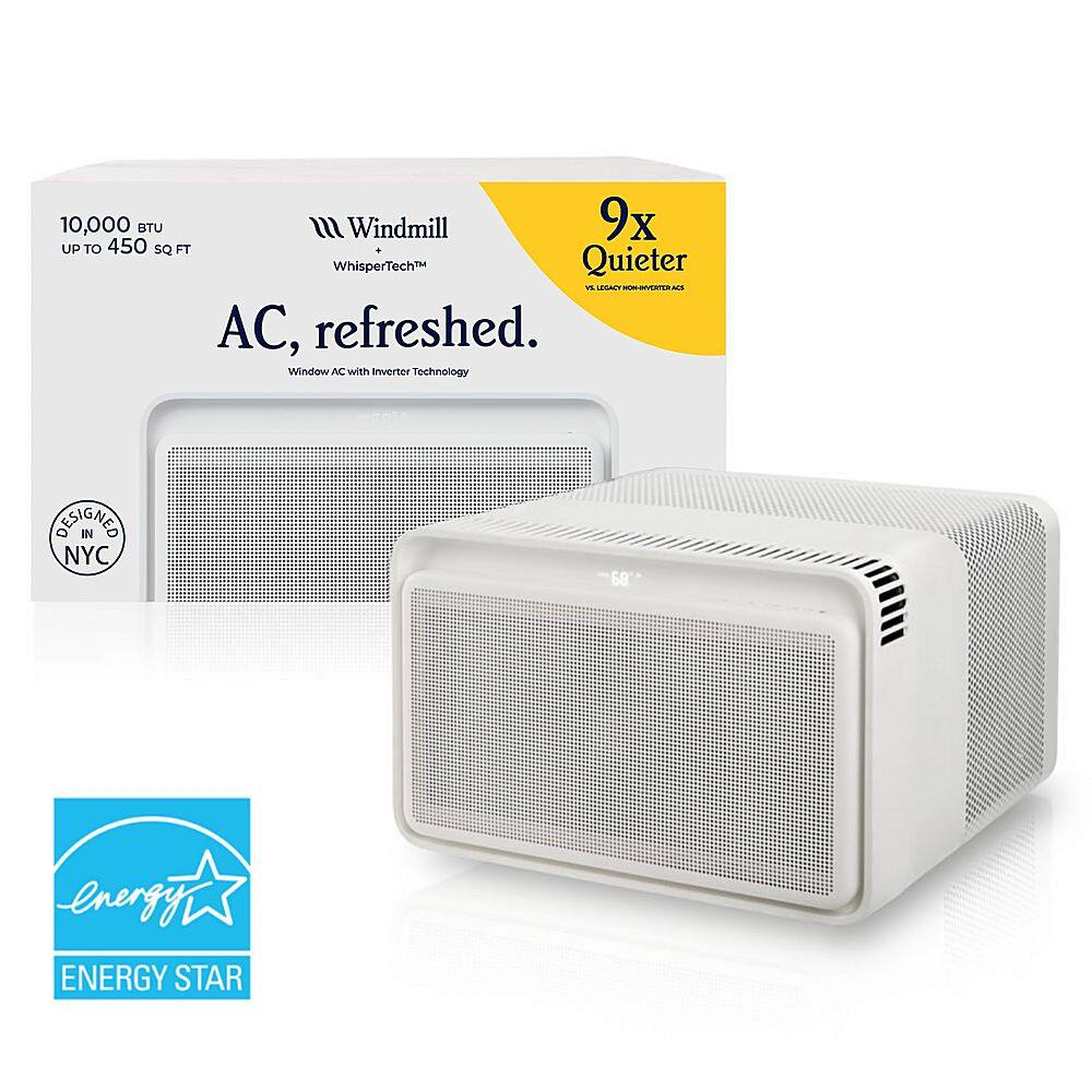 Alt View 19. Windmill - WhisperTech 10,000 BTU Smart Window Air Conditioner with Inverter Technology - White.