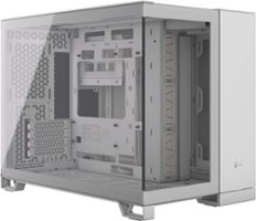 CORSAIR - 2500X Micro ATX Mid-Tower Dual Chamber SFF Case - White - Front_Zoom
