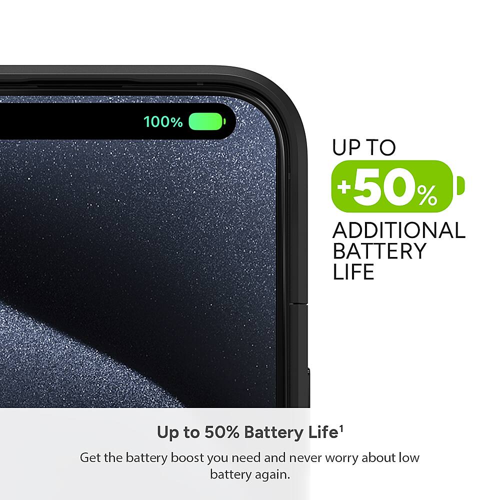 100% Up to +50% Additional Battery Life: Get the battery boost you need and never worry about low battery again.