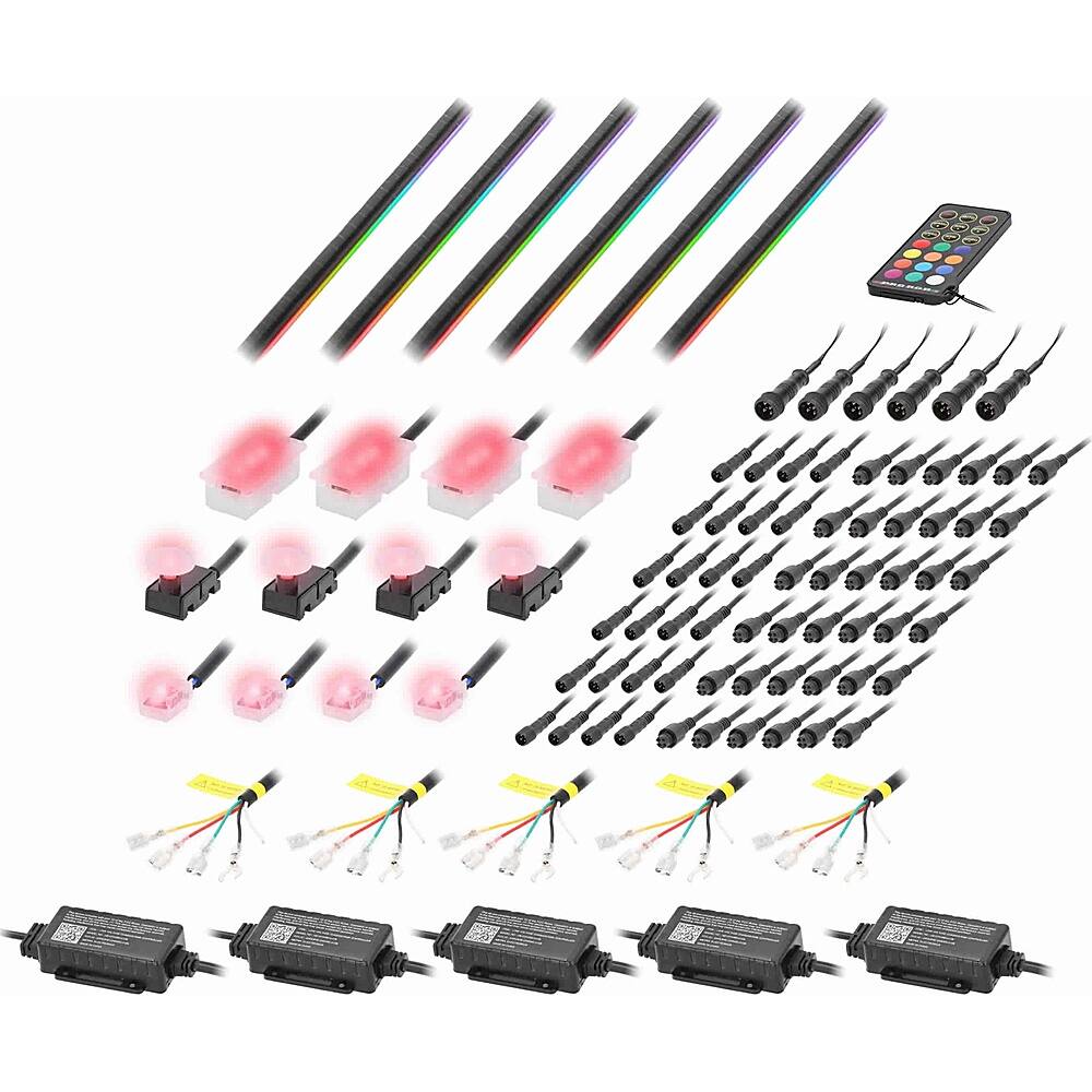 Alt View 12. Metra - Heise Chasing LED Interior Ambient Lighting Kit - Multi.