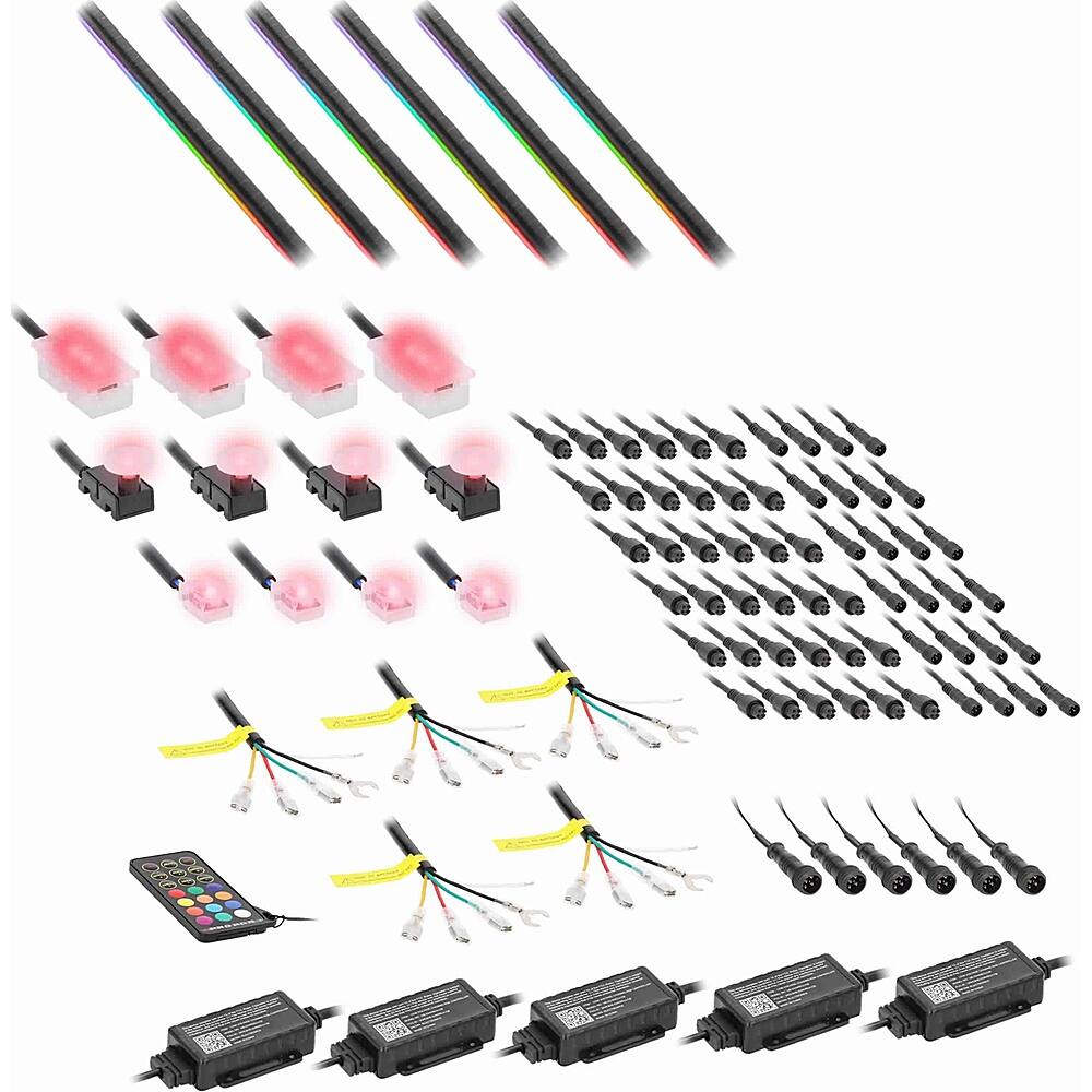 Alt View 13. Metra - Heise Chasing LED Interior Ambient Lighting Kit - Multi.