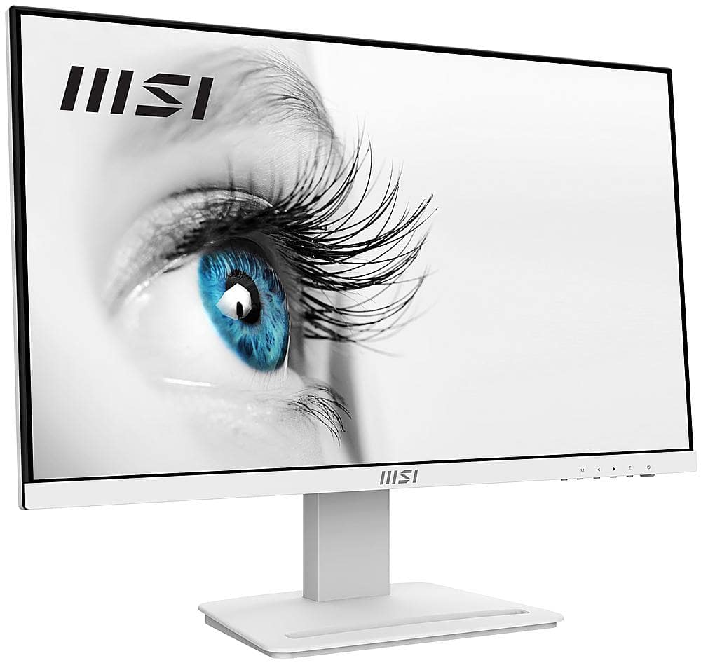 Angle. MSI - Pro MP243XW 24" IPS LCD FHD 100Hz 1ms Free Sync Monitor ,Built-in Speakers (DisplayPort, HDMI ) - Matte White.
