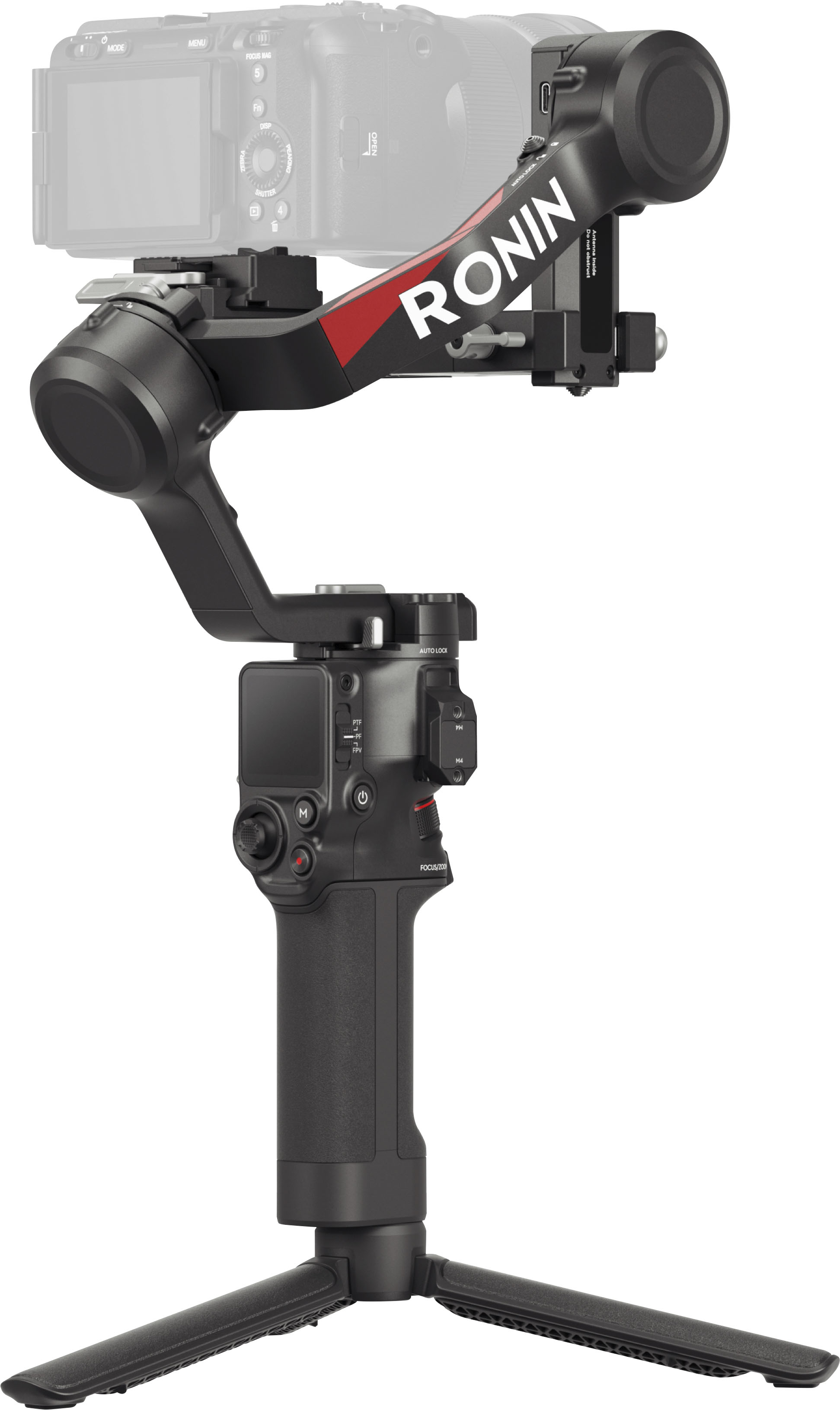 Angle View: DJI - RS 4 Combo 3-Axis Gimbal Stabilizer for Cameras - Black