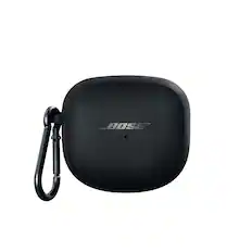 Front. Bose - Wireless Charging Case Cover for Ultra Open Earbuds - Black.