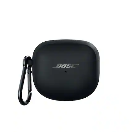 Front. Bose - Wireless Charging Case Cover for Ultra Open Earbuds - Black.