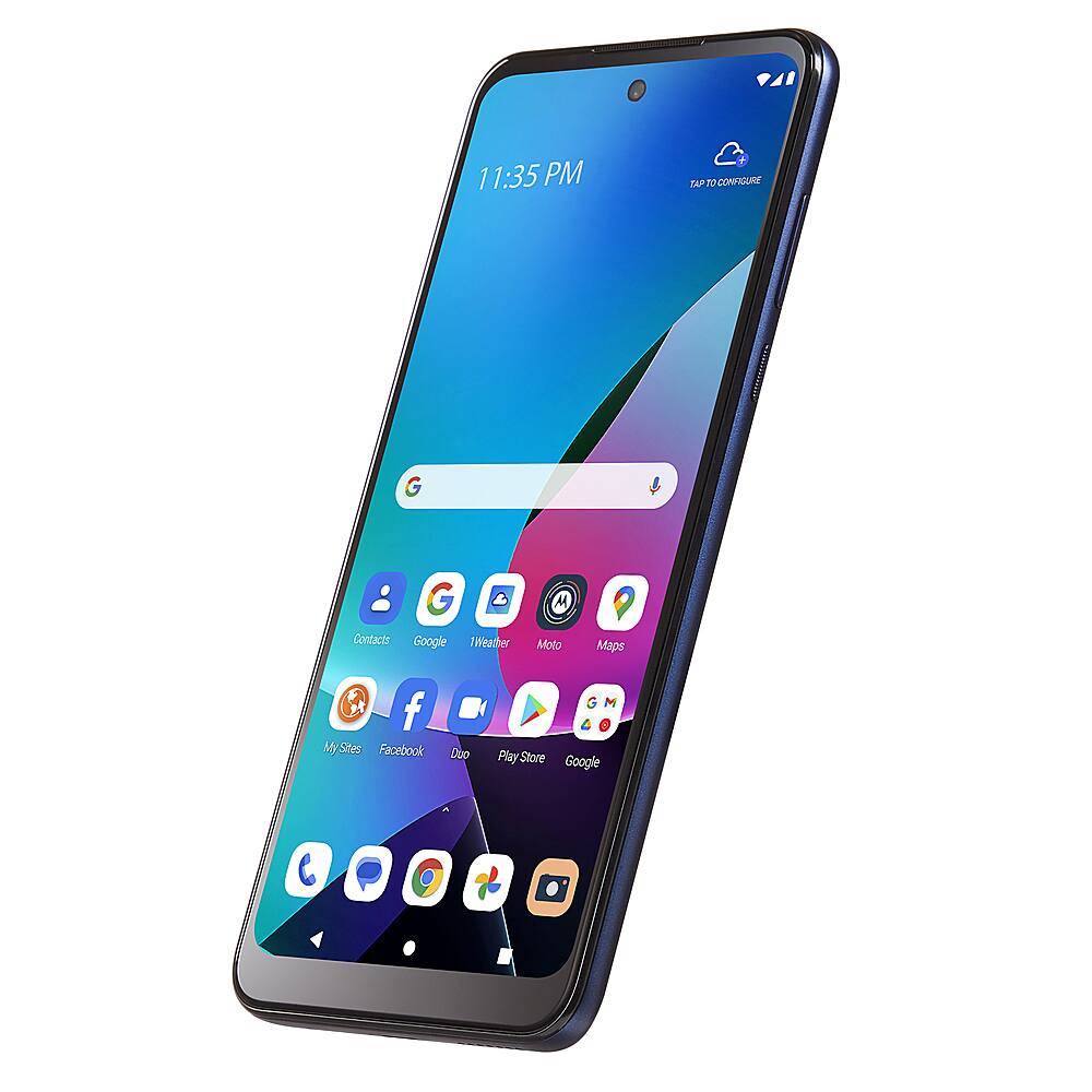 Angle View: Total by Verizon - moto g Play 32GB Prepaid with 30 Days of Service Bundle - Blue