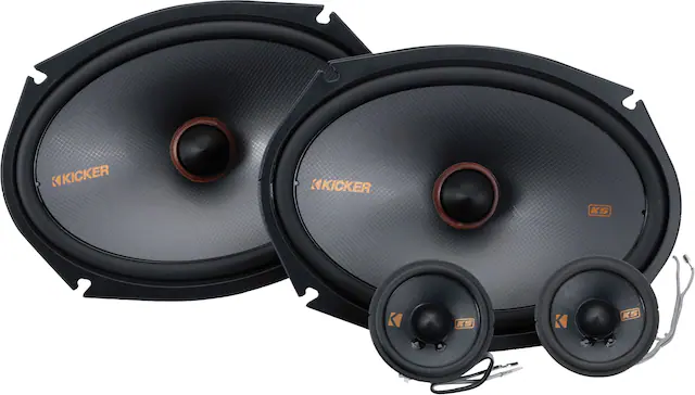 Front. KICKER - KS Series 6X9" 2-Way Component Car Speakers with Polypropylene Cones (Pair) - Black.