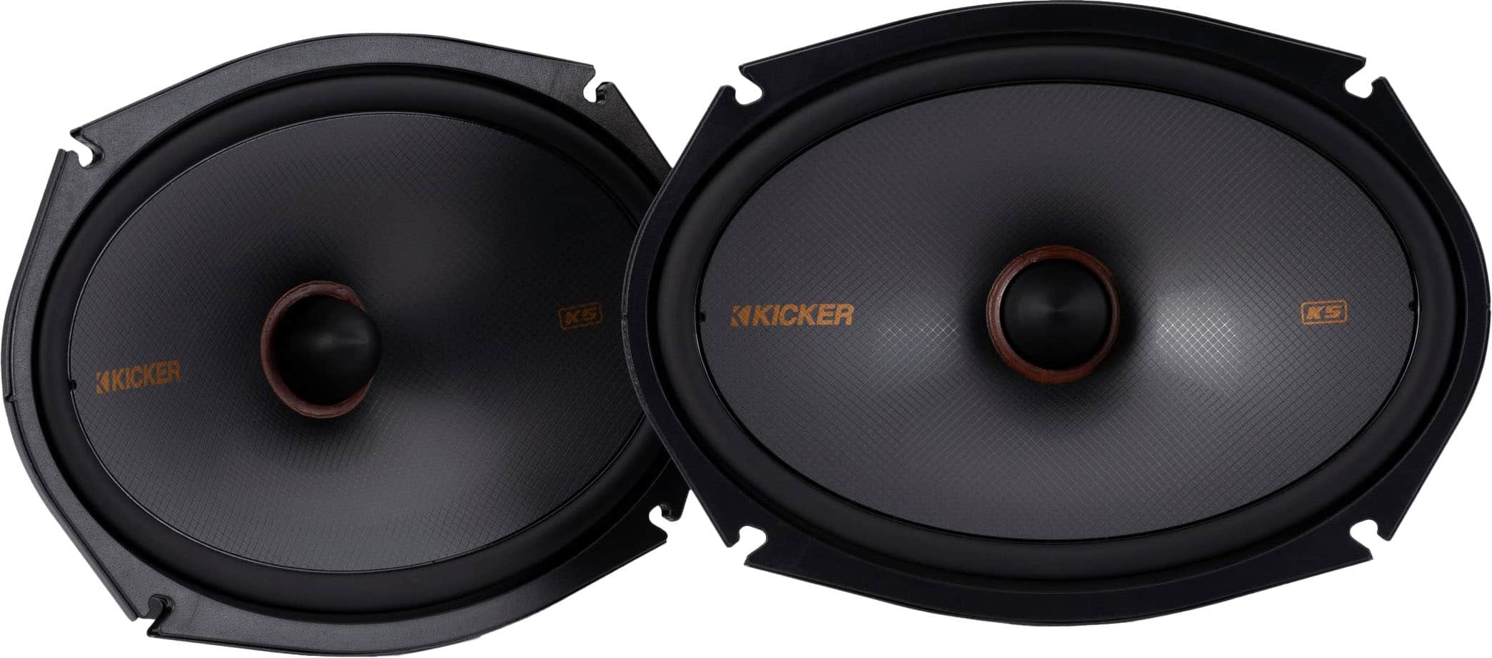 Left. KICKER - KS Series 6X9" 2-Way Component Car Speakers with Polypropylene Cones (Pair) - Black.