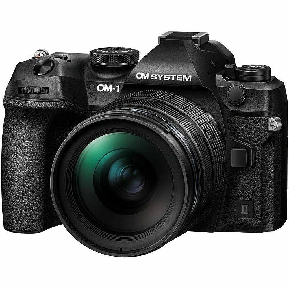 Left. Olympus - OM SYSTEM OM-1 Mark II 4K Video Mirrorless Camera with Lens - Black.