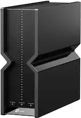 Front. TP-Link - Archer BE11000 Tri-Band Wi-Fi 7 Router - Black.