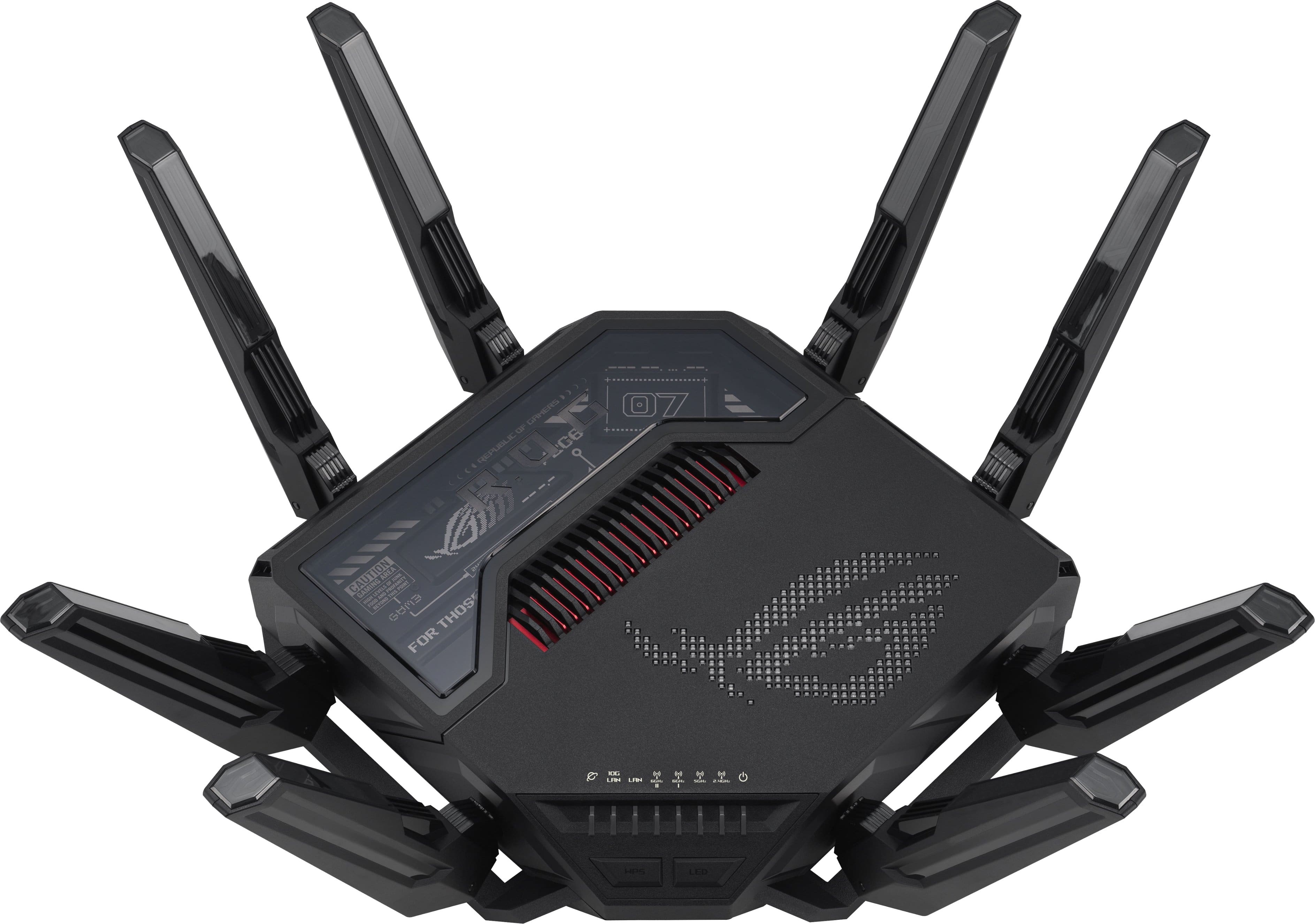 Angle. ASUS - ROG Rapture GT-BE98 Pro BE30000 Quad-band Gaming Router - Black.