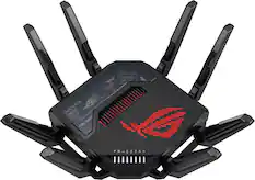 Front. ASUS - ROG Rapture GT-BE98 Pro BE30000 Quad-band Gaming Router - Black.
