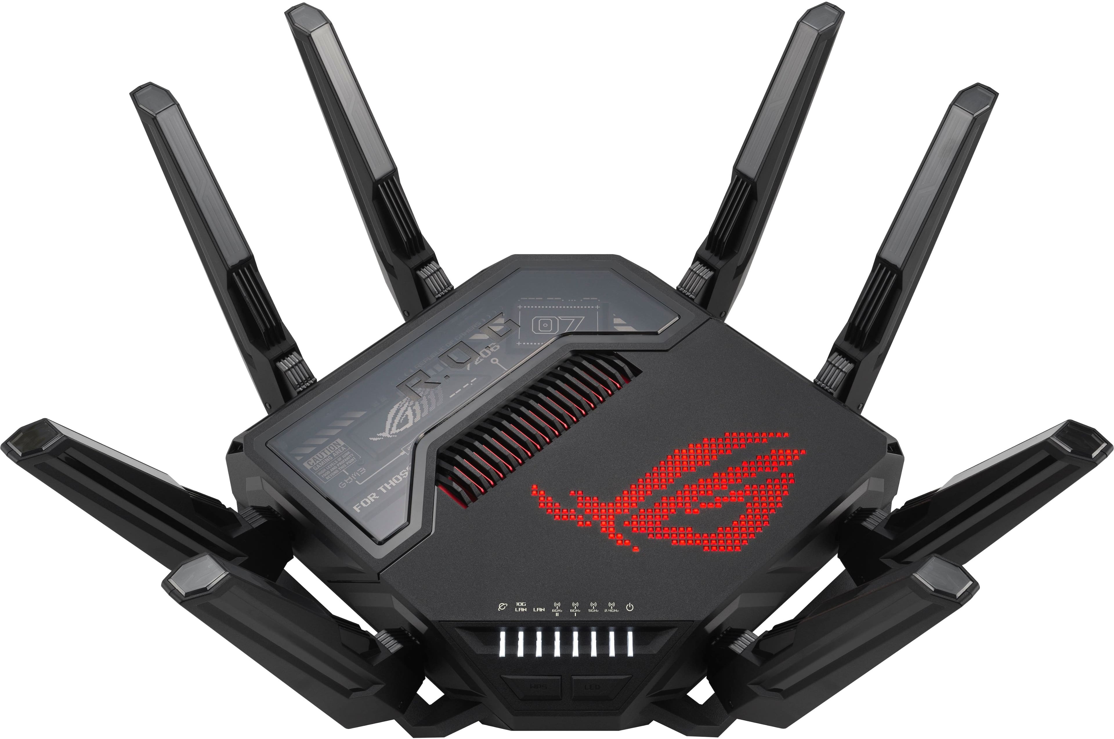 Left. ASUS - ROG Rapture GT-BE98 Pro BE30000 Quad-band Gaming Router - Black.