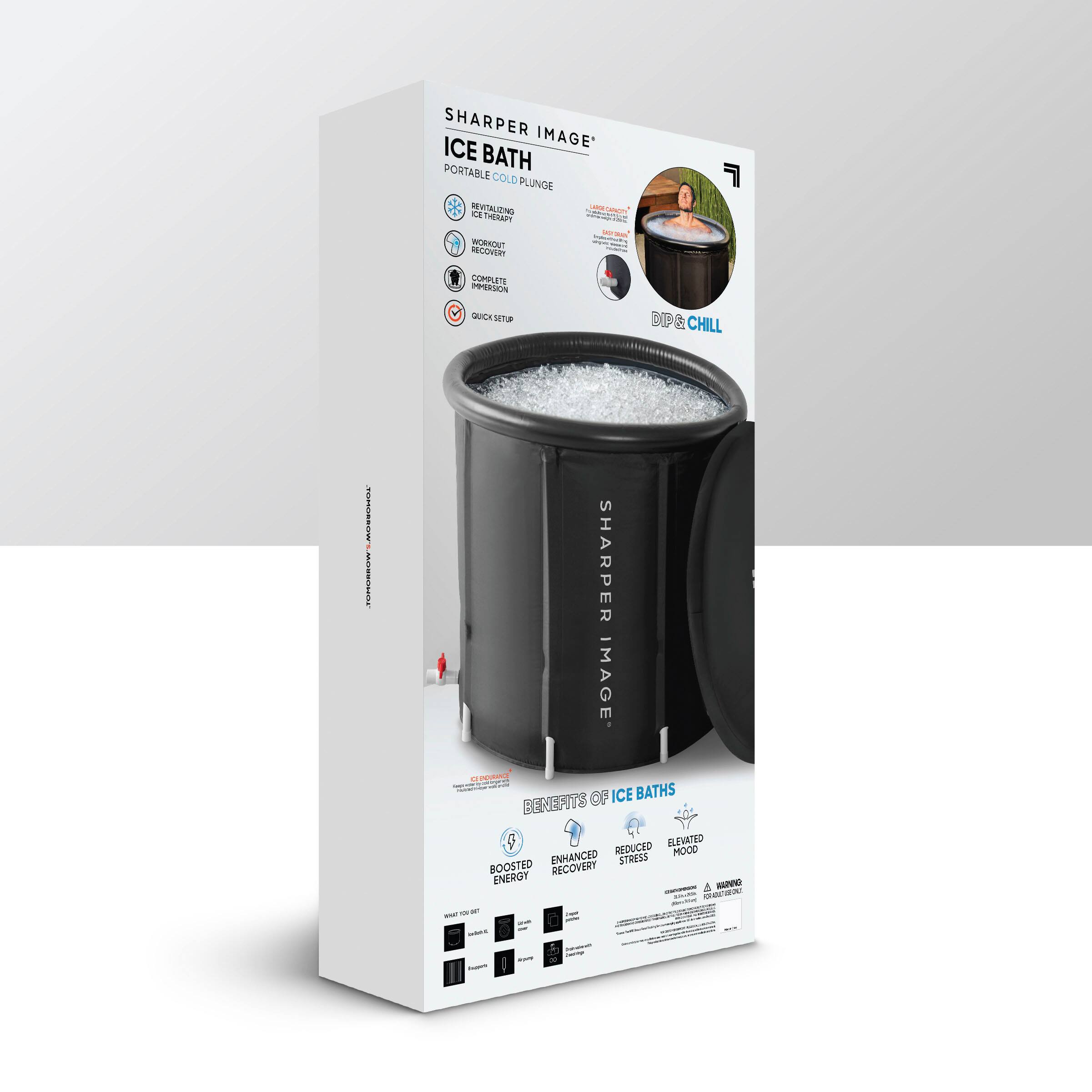 Alt View 16. Sharper Image - Ice Bath Portable Cold Plunge, Revitalizing Ice Therapy, Workout Recovery - Black.