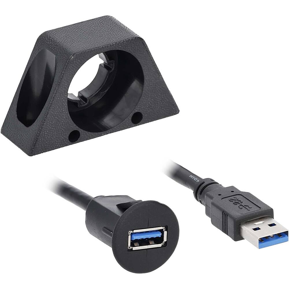 Metra - Install Bay 1' Female USB 3.0 Type-A to Male USB 3.0 Type-A Adapter - Black