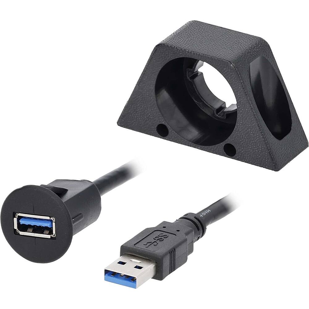 Left. Install Bay - 1' Female USB 3.0 Type-A to Male USB 3.0 Type-A Adapter - Black.