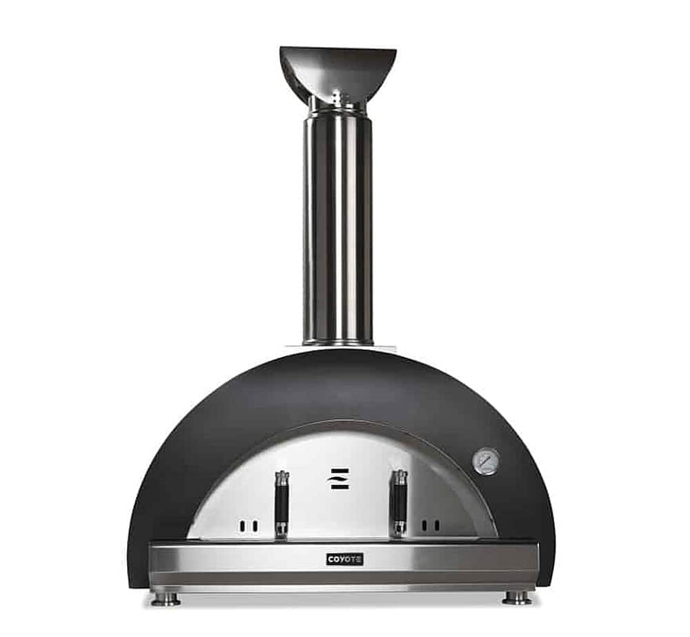 Front. Coyote Outdoor Living - The DUOMO 40" wood-fired outdoor pizza oven - Matte Black.