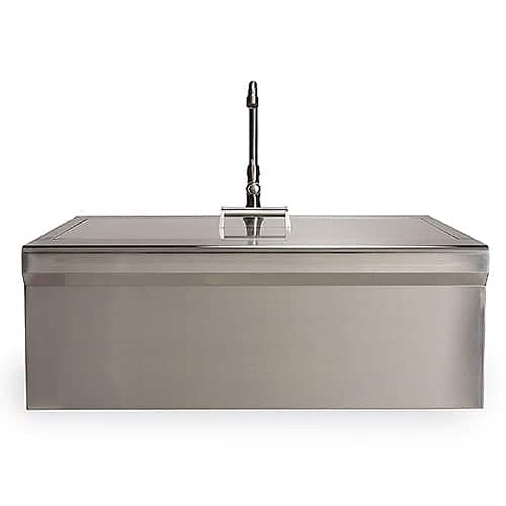 Angle. Coyote Outdoor Living - Farmhouse Outdoor Sink - Stainless Steel.