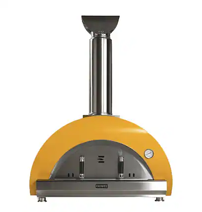 Front. Coyote Outdoor Living - The DUOMO 40" wood-fired outdoor pizza oven - Yellow.