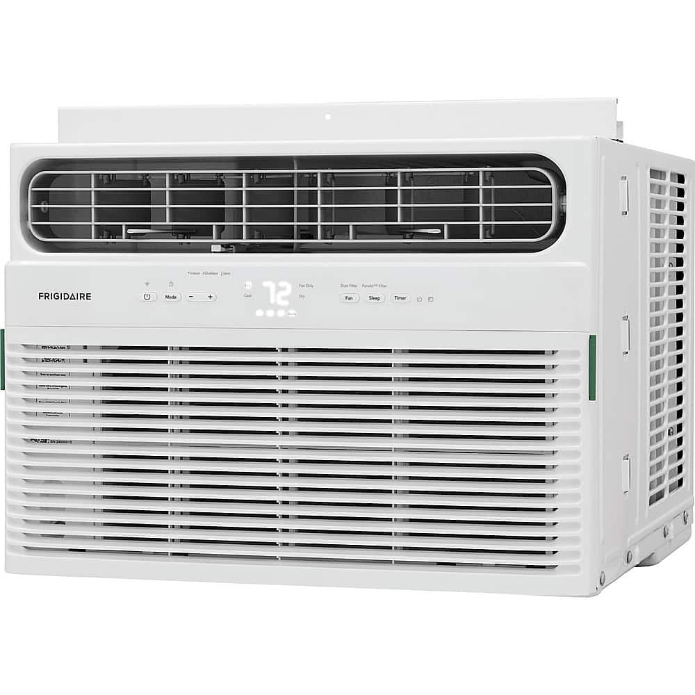 Front. Frigidaire - 12,000 BTU Smart Window Air Conditioner with Wi-Fi and Remote - White.