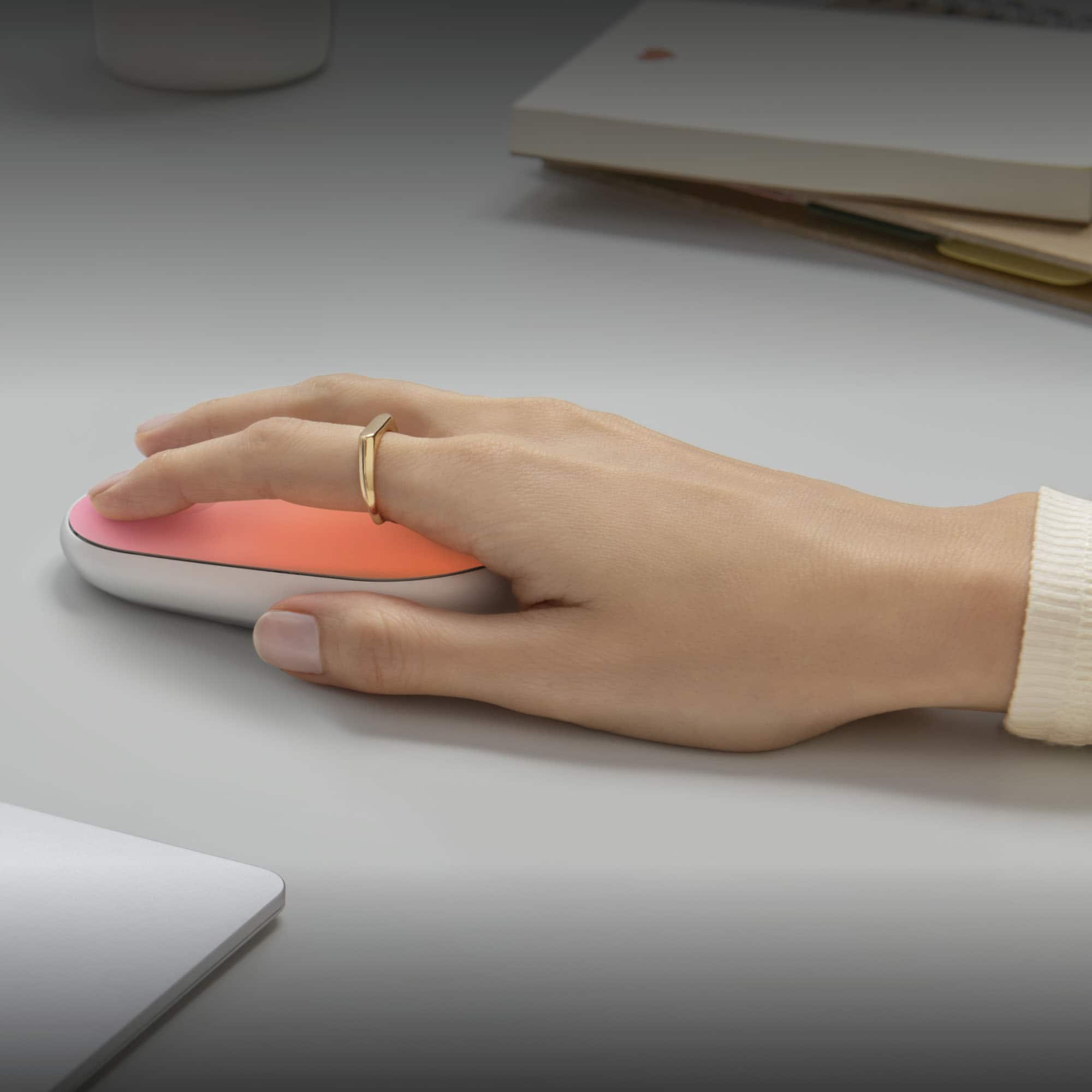 Alt View 20. Logitech - M340 Limited Edition Wireless Optical Ambidextrous Mouse with Silent Clicks - Sheer Dream.